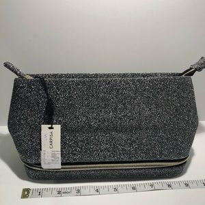 Silver Glitter  Cosmetic Bag Silver NWT